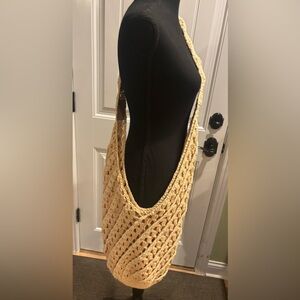 #0047 EUC Free People Cream Crochet Crossbody bag.